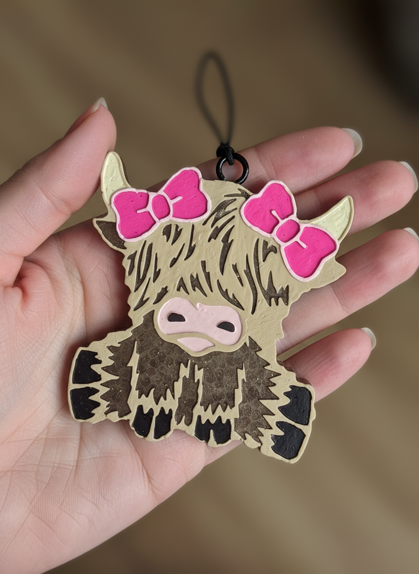 Highland Cow Freshie in Hand